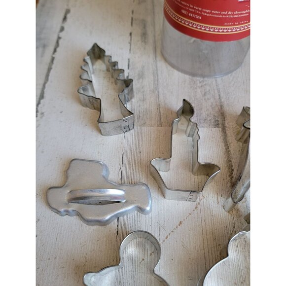 Vintage cookie cutters snowman tree candy cane candle kitchen‎ Xmas accessory - Picture 4 of 13
